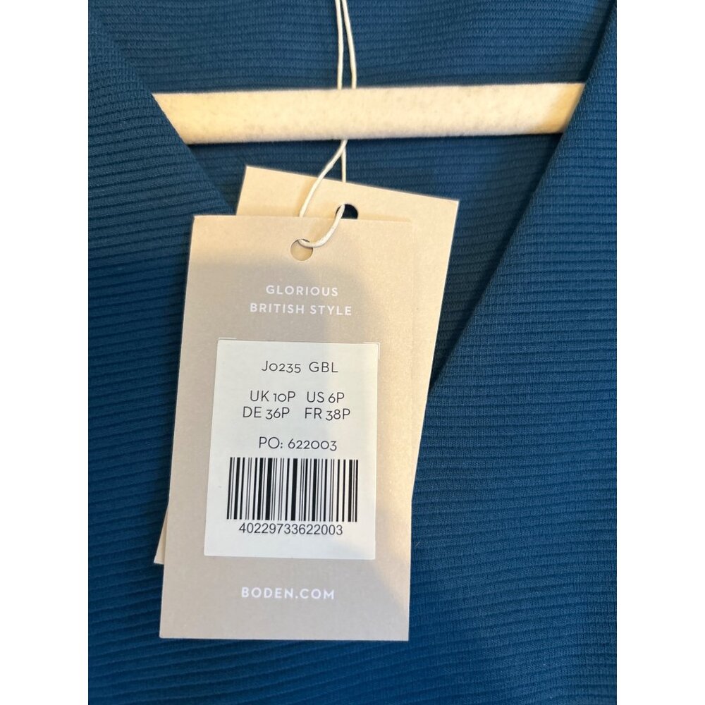 NWT Boden Women's Blue Bronte Ottoman 3/4 Sleeve Pockets Dress Size 6P - Picture 9 of 9